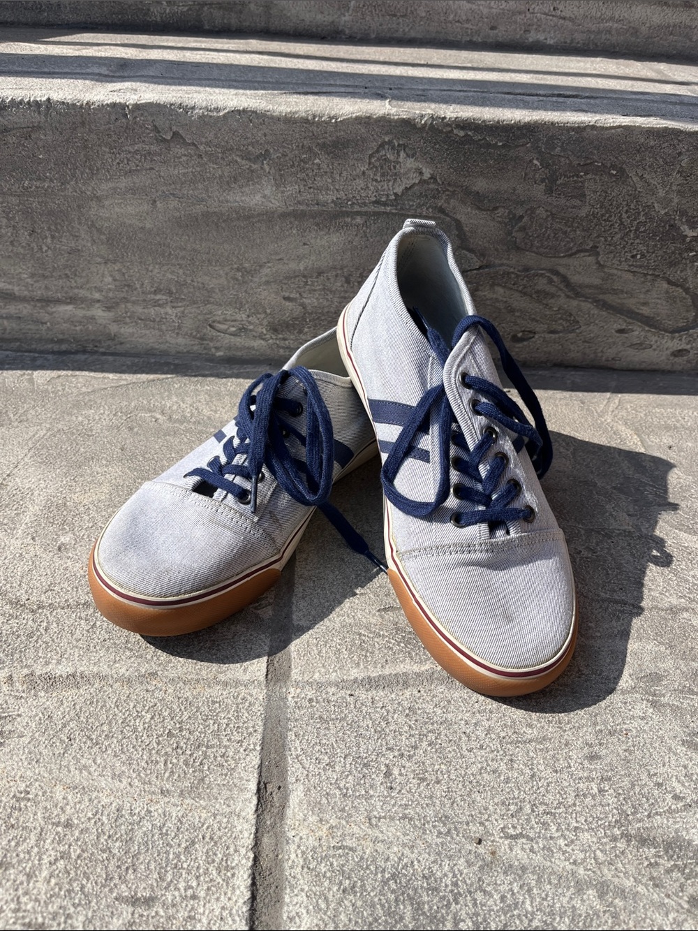 Joe Fresh Light Gray Canvas Sneakers with Navy Accents